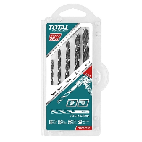 Bộ 5 mũi khoan gỗ Total TACSD7055