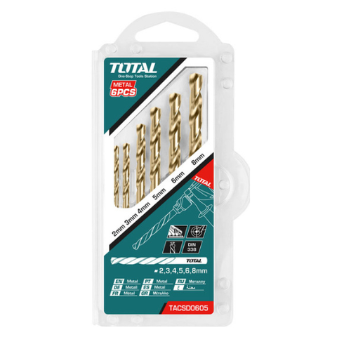 Bộ 6 mũi khoan kim loại HSS Total TACSD0605