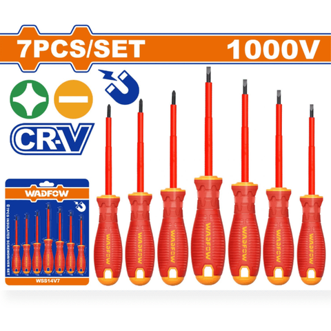 Bộ tua vít 7 cây dẹp và bake cách điện Wadfow WSS7407