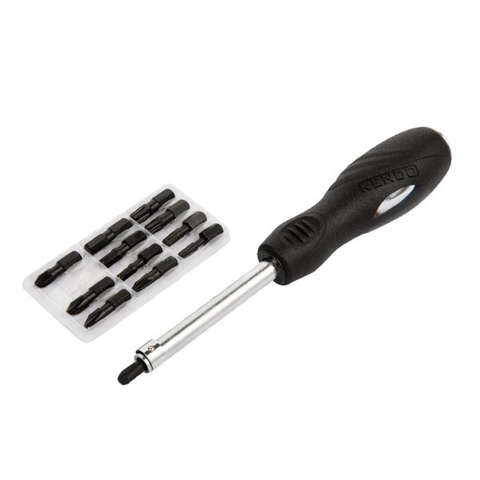 Bộ tua vít đóng xoay 13 chi tiết chất liệu thép S2 Kendo 20021