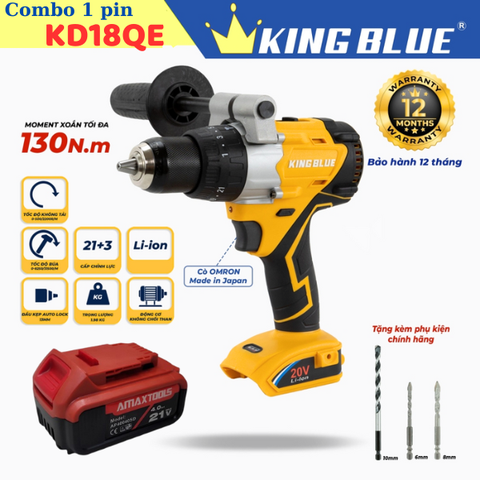 Combo máy khoan pin Kingblue KD18QE KB0524.13.1 (1pin 4Ah)