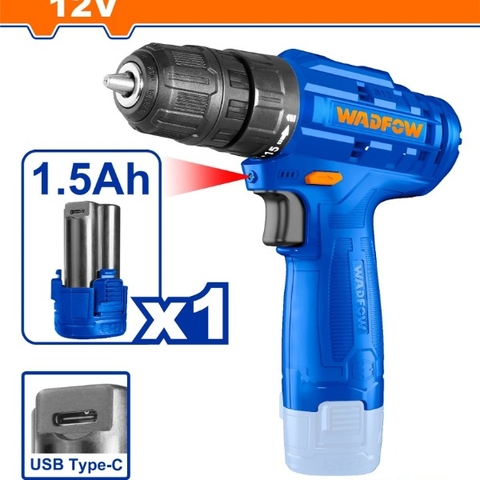 Máy khoan pin Lithium-ion 12V (không gồm đầu sạc) Wadfow WCDS510