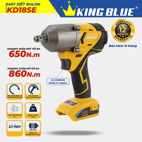 Thân máy bắn bu lông 18V Kingblue KD18SE (Chân pin Dewalt)