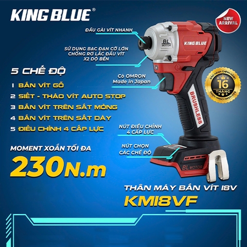 Thân máy bắt vít pin Makita 18V Kingblue KM18VF