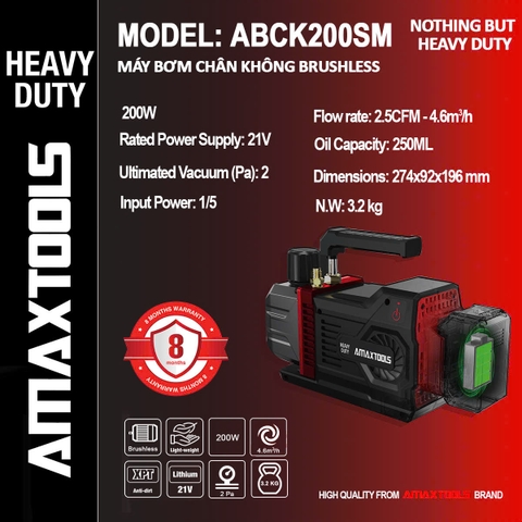 Thân máy bơm chân không 200W Amaxtools ABCK200SM