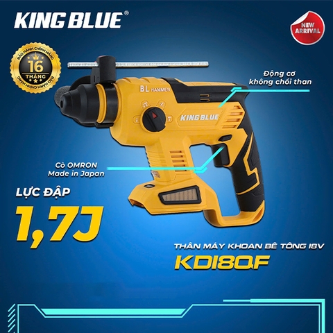 Thân máy khoan bê tông pin Dewalt 18V Kingblue KD18QF