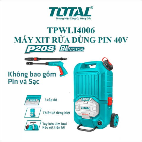 Thân máy xịt rửa dùng pin 40V Total TPWLI4006