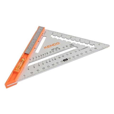 Thước nhôm tam giác đa chức năng 185mmx260mm/ 7inch Kendo 35315