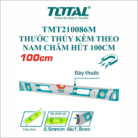 Thước thủy kèm  theo nam châm  hút 100cm Total TMT210086M